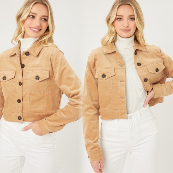 Corduroy short button down jacket - Picture 3 of 7